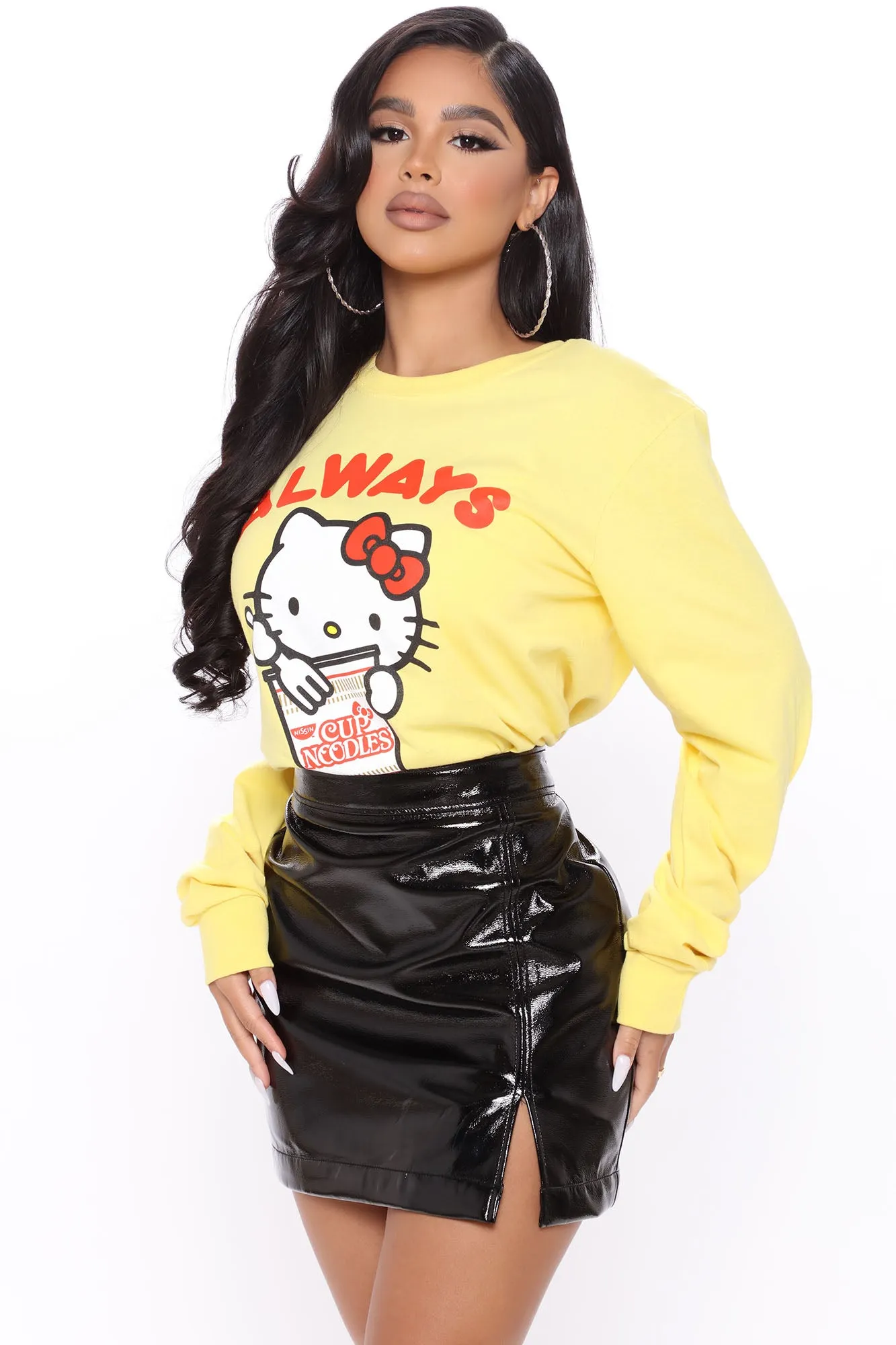 Always Hungry Hello Kitty Long Sleeve - Yellow