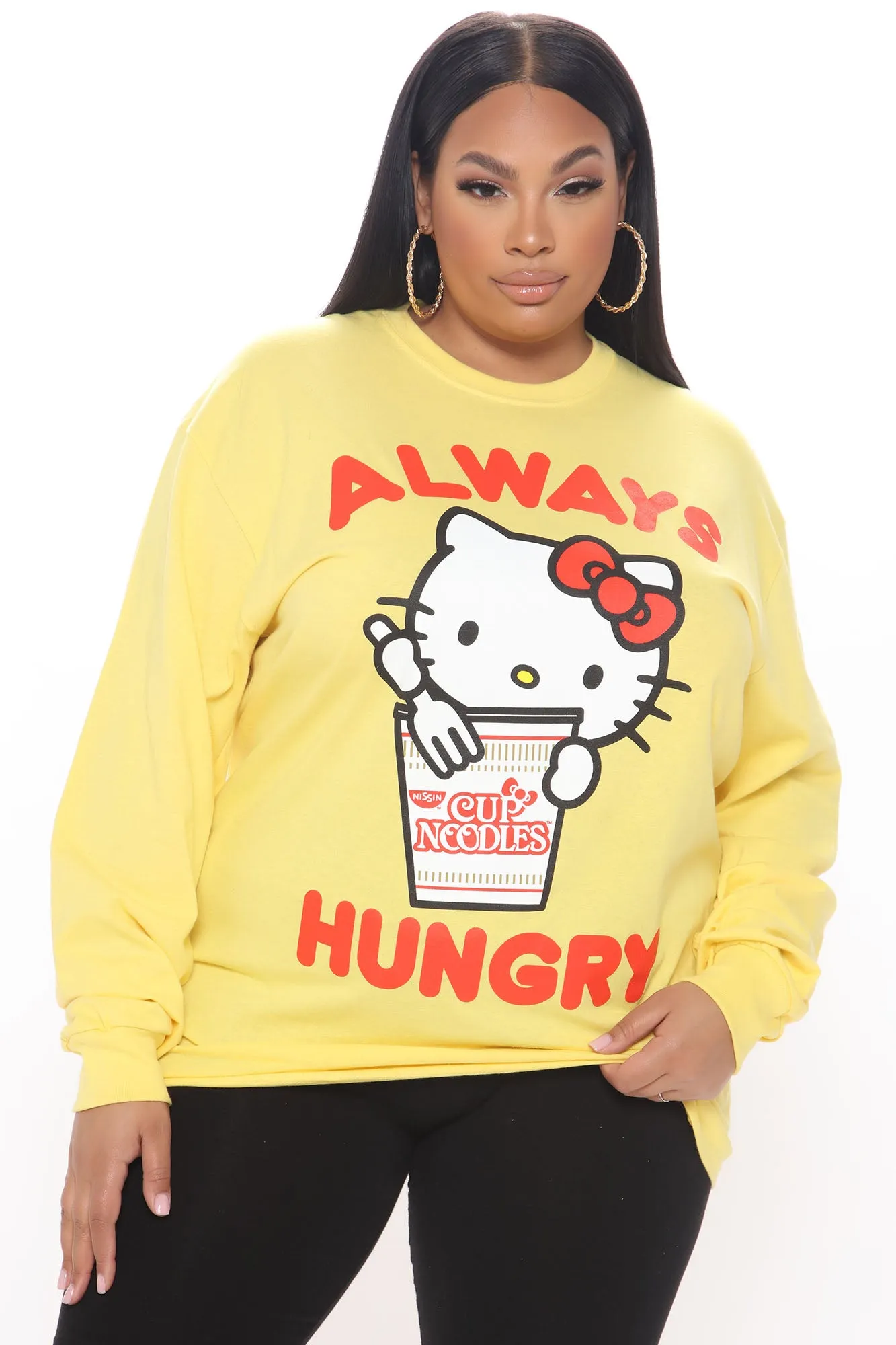 Always Hungry Hello Kitty Long Sleeve - Yellow