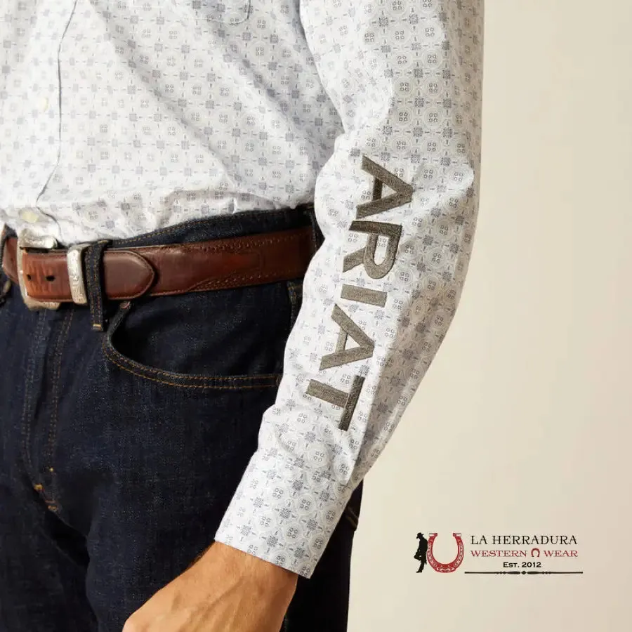 ARIAT CLASSIC TEAM KODY LIGHT BLUE/DARK GREY LONG SLEEVE SHIRT - 2624