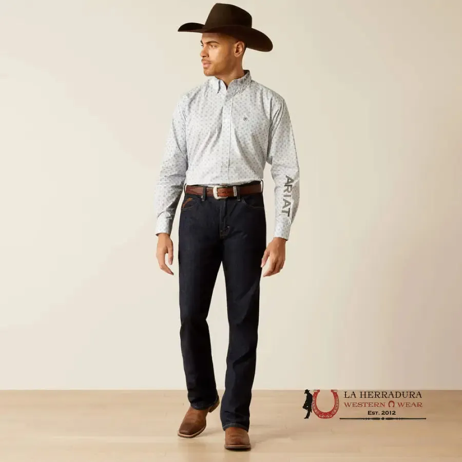 ARIAT CLASSIC TEAM KODY LIGHT BLUE/DARK GREY LONG SLEEVE SHIRT - 2624