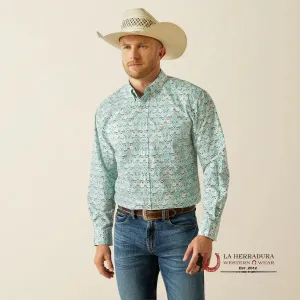 ARIAT FITTE JEROME LONG SLEEVE SHIRT TEAL - 4696