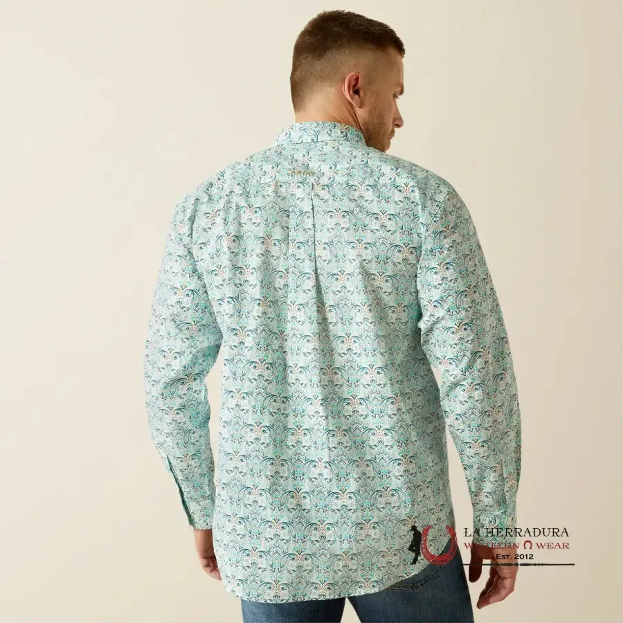 ARIAT FITTE JEROME LONG SLEEVE SHIRT TEAL - 4696