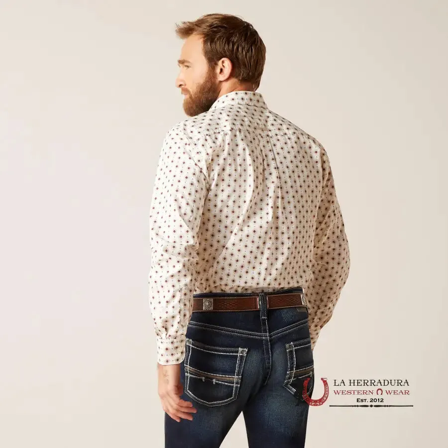ARIAT NATEN FITTED LONG SLEEVE SHIRT WHITE - 7374