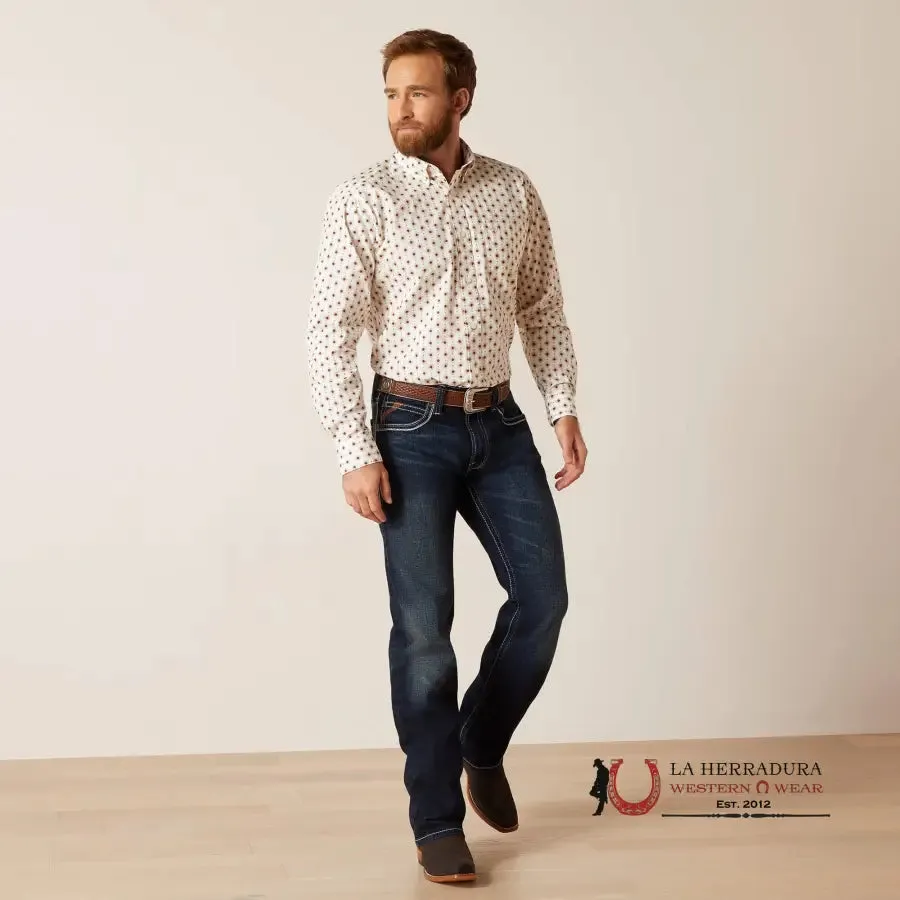 ARIAT NATEN FITTED LONG SLEEVE SHIRT WHITE - 7374