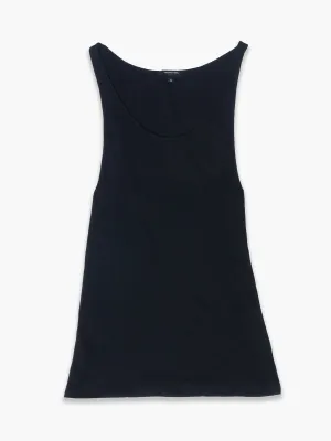 Black Relaxed Fit Cotton Vest