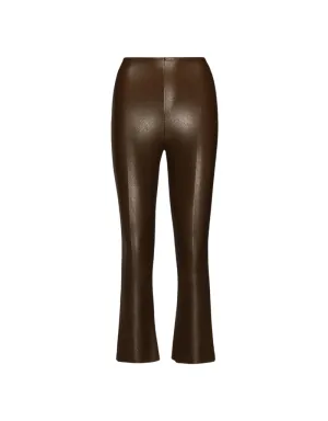 Commando Faux Leather Cropped Flare in Cadet