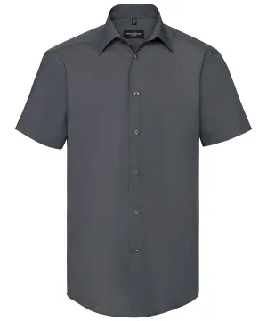 Convoy Grey - Short sleeve polycotton easycare tailored poplin shirt
