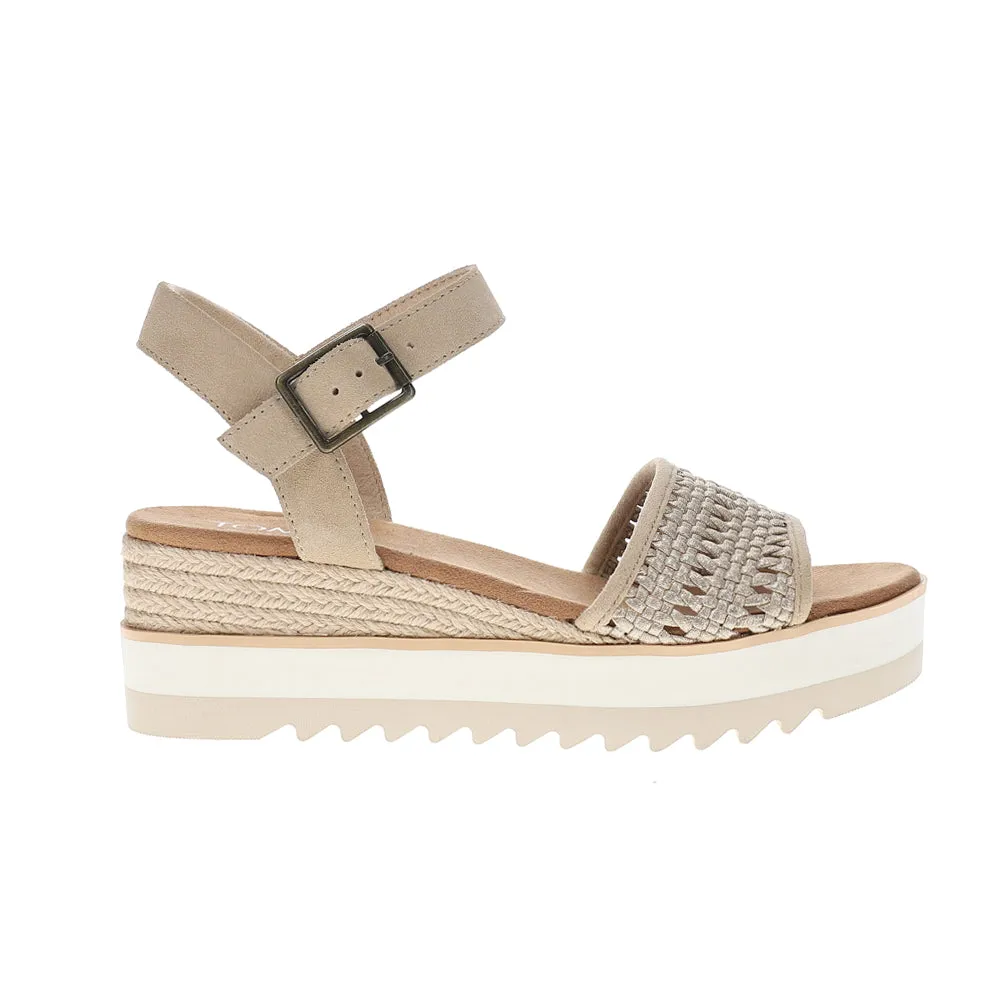 Diana Metallic Platform Wedge Espadrille Sandals