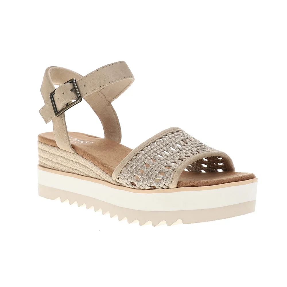 Diana Metallic Platform Wedge Espadrille Sandals