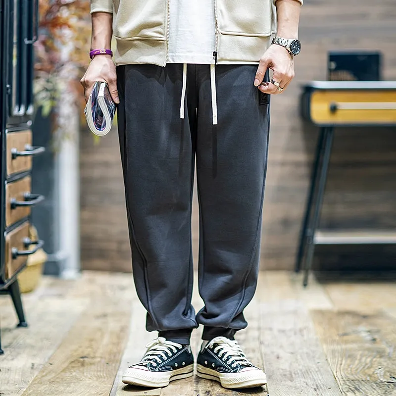 Drawstring Large Size Stretch Casual Pants P0435