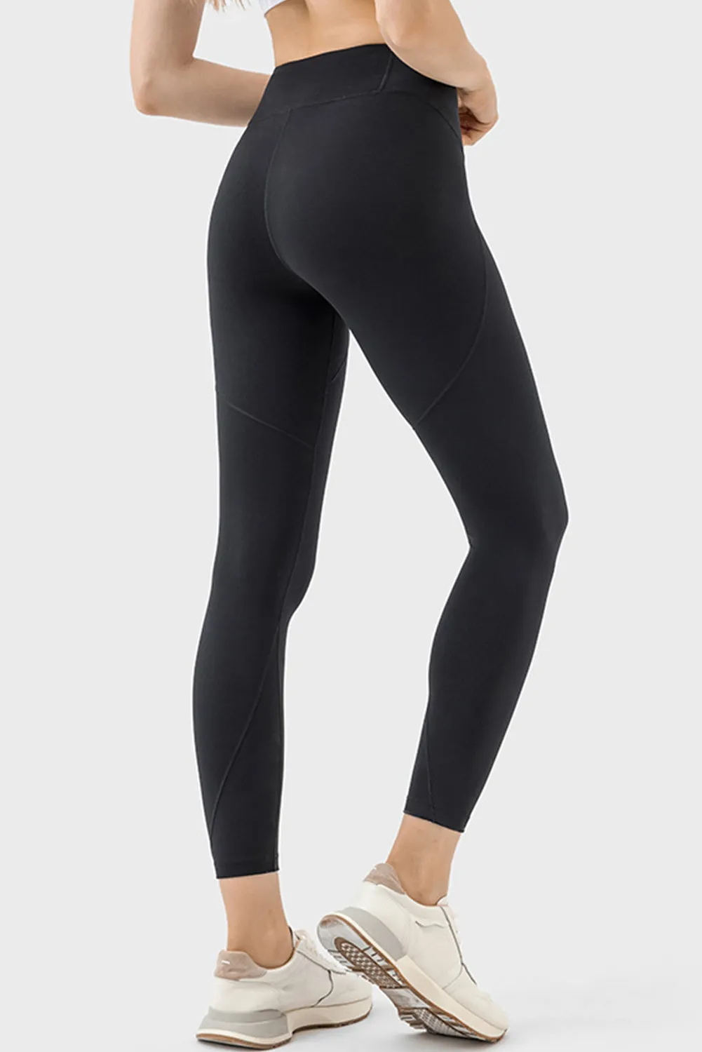 Exposed Stitching Patchwork Cropped Active Leggings