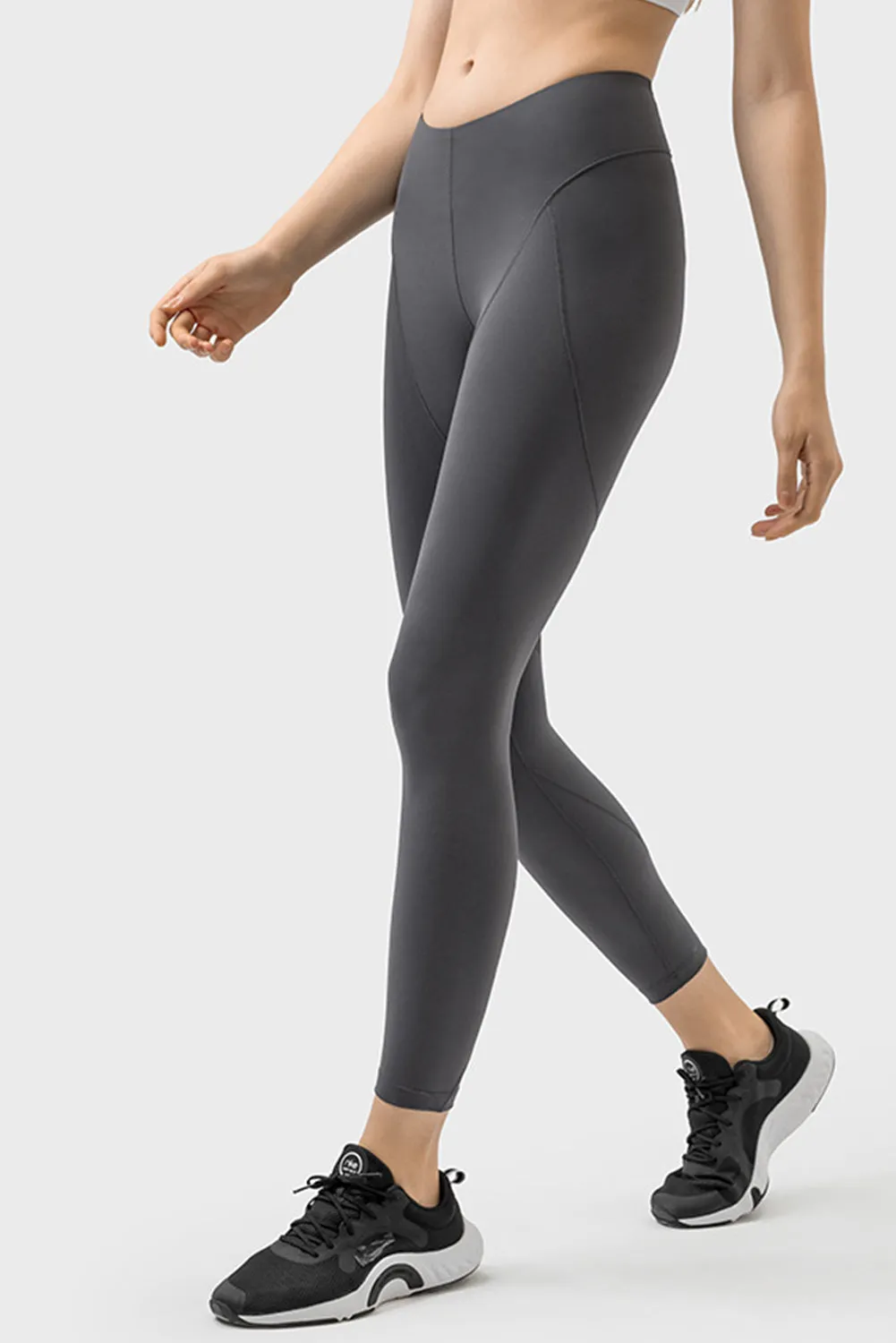 Exposed Stitching Patchwork Cropped Active Leggings