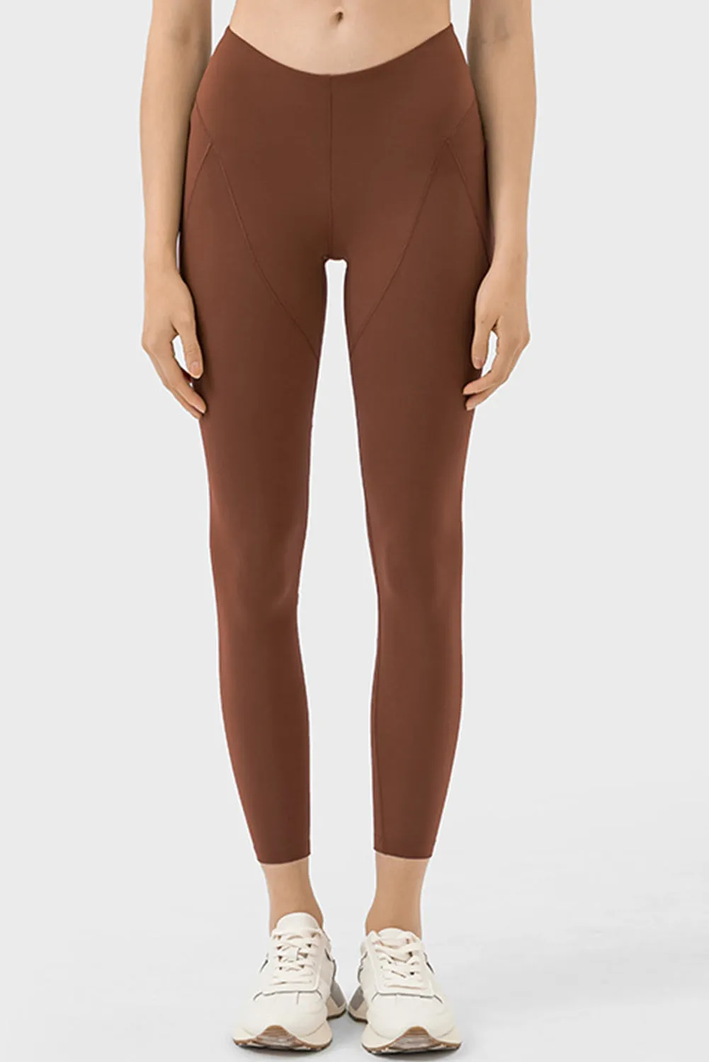 Exposed Stitching Patchwork Cropped Active Leggings