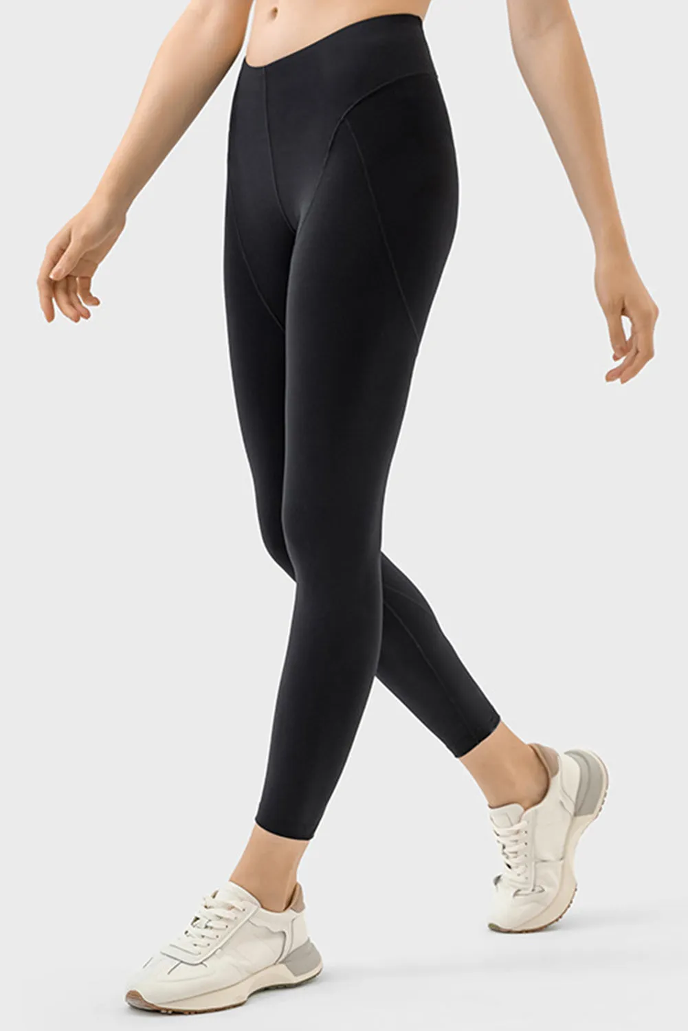 Exposed Stitching Patchwork Cropped Active Leggings