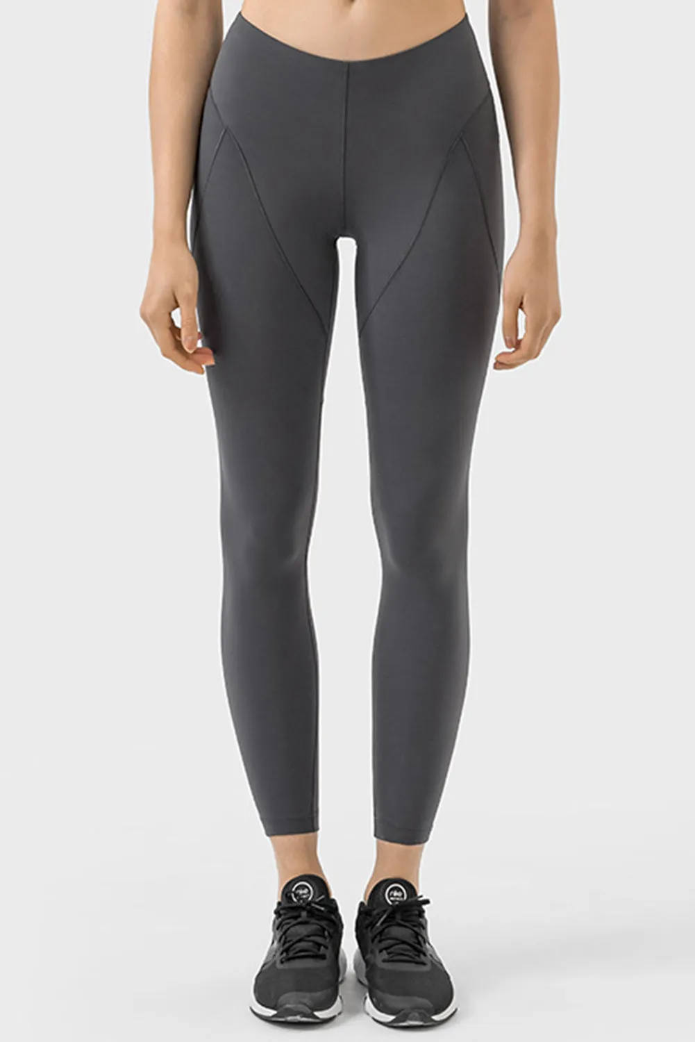 Exposed Stitching Patchwork Cropped Active Leggings