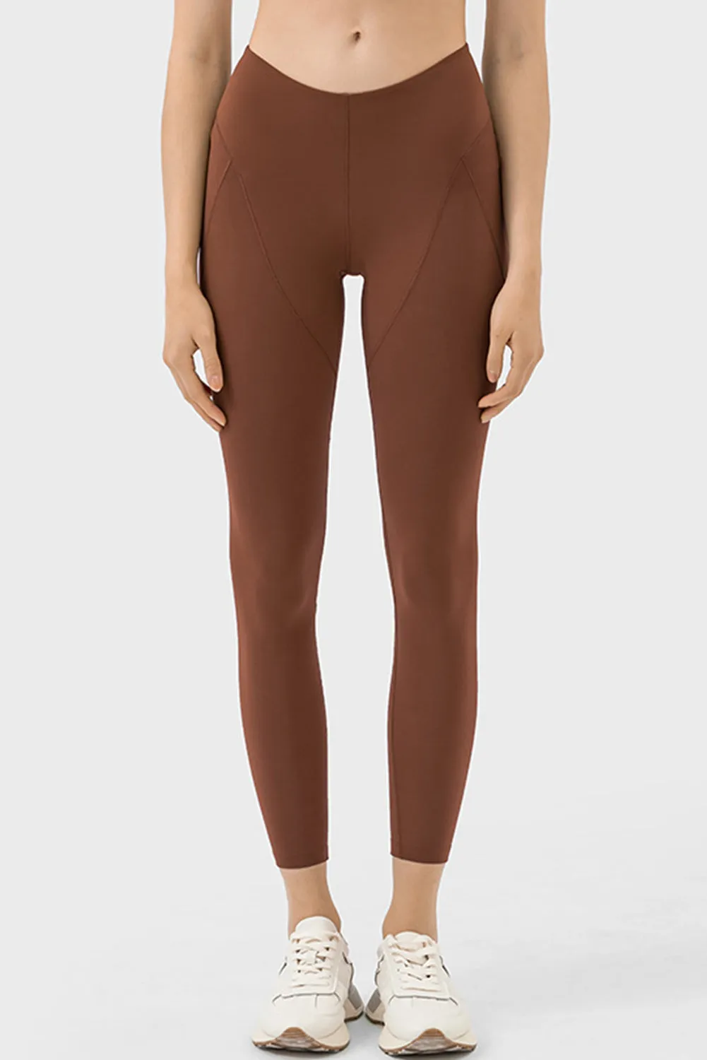 Exposed Stitching Patchwork Cropped Active Leggings