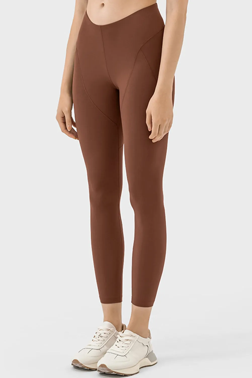 Exposed Stitching Patchwork Cropped Active Leggings