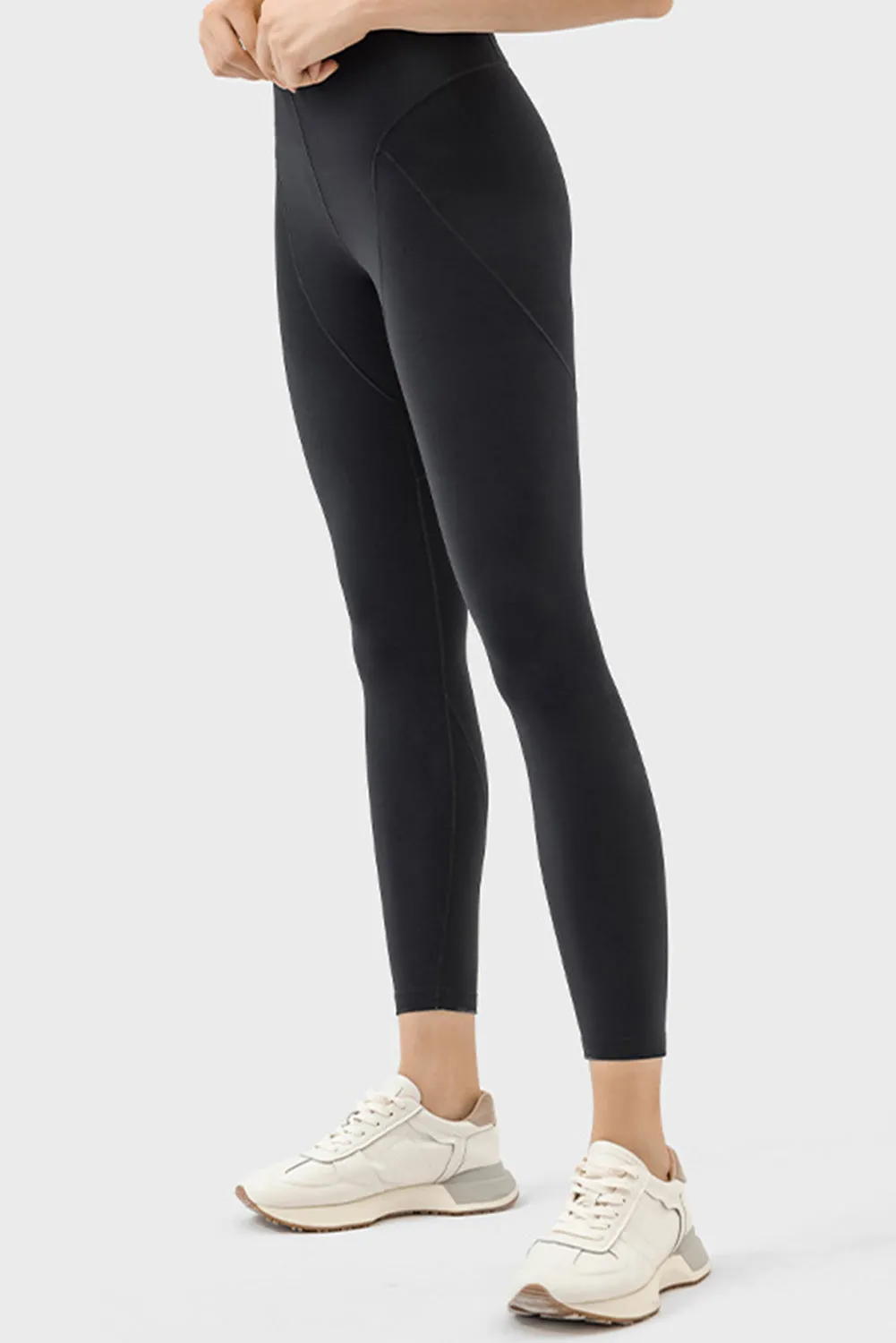 Exposed Stitching Patchwork Cropped Active Leggings