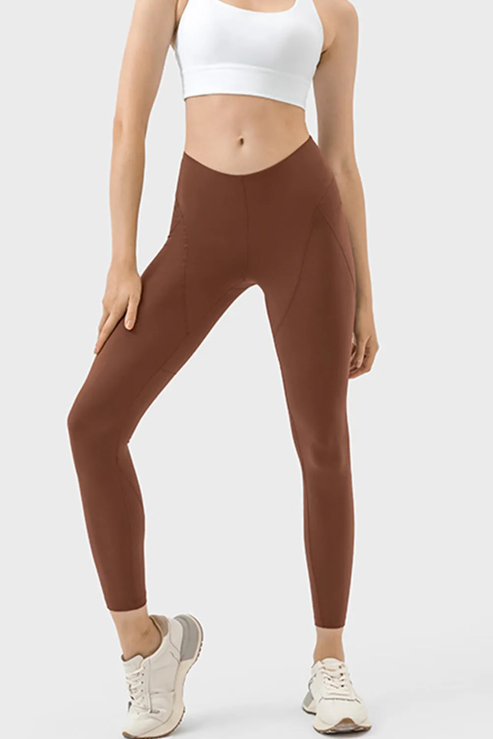 Exposed Stitching Patchwork Cropped Active Leggings