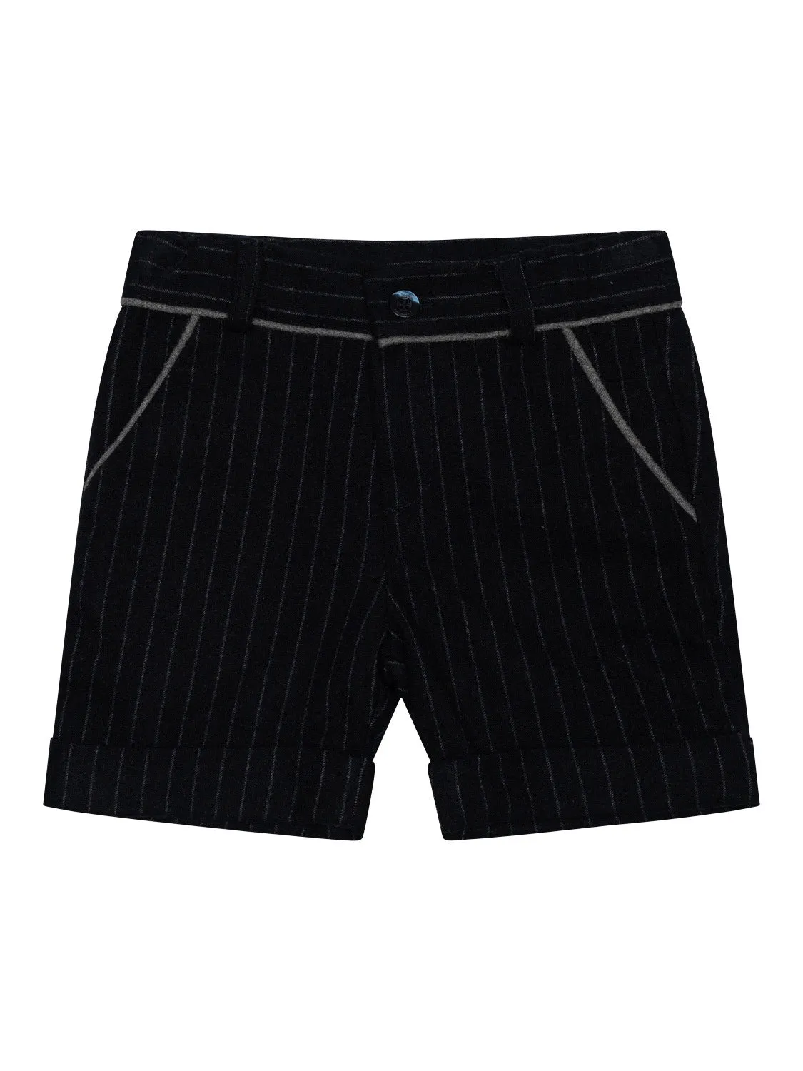 Flanellshorts mit Nadelstreifen - Navy