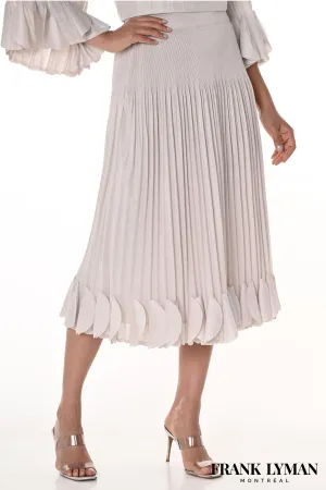 Frank Lyman 258730u Beige Petal Hem Pleated Skirt