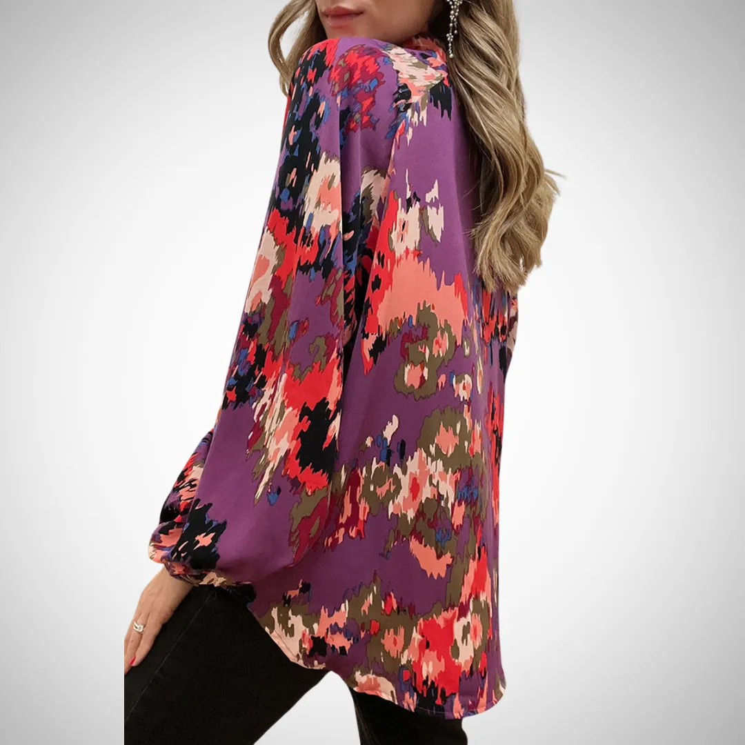 Helena Elegant Lantern Sleeve Work Top