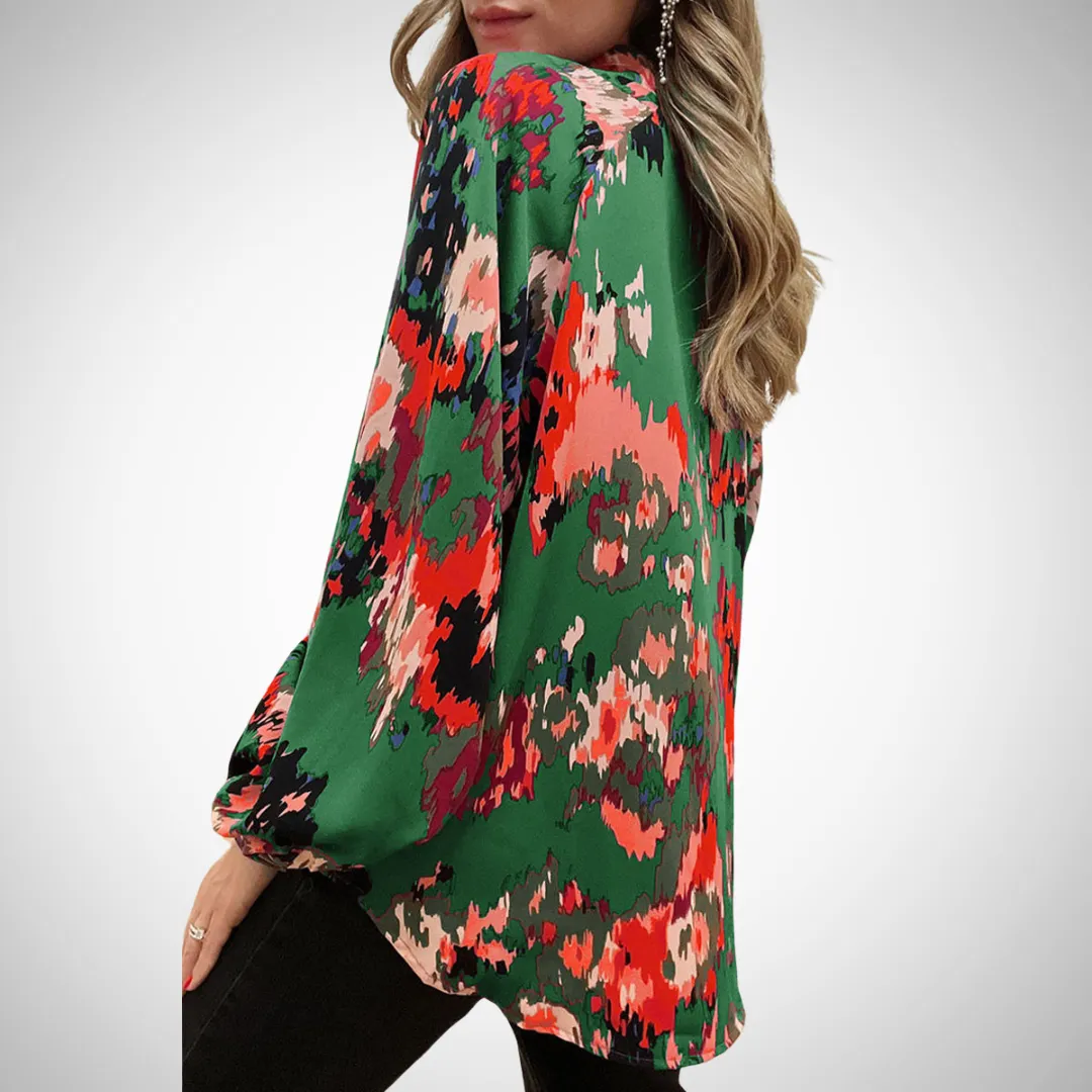 Helena Elegant Lantern Sleeve Work Top