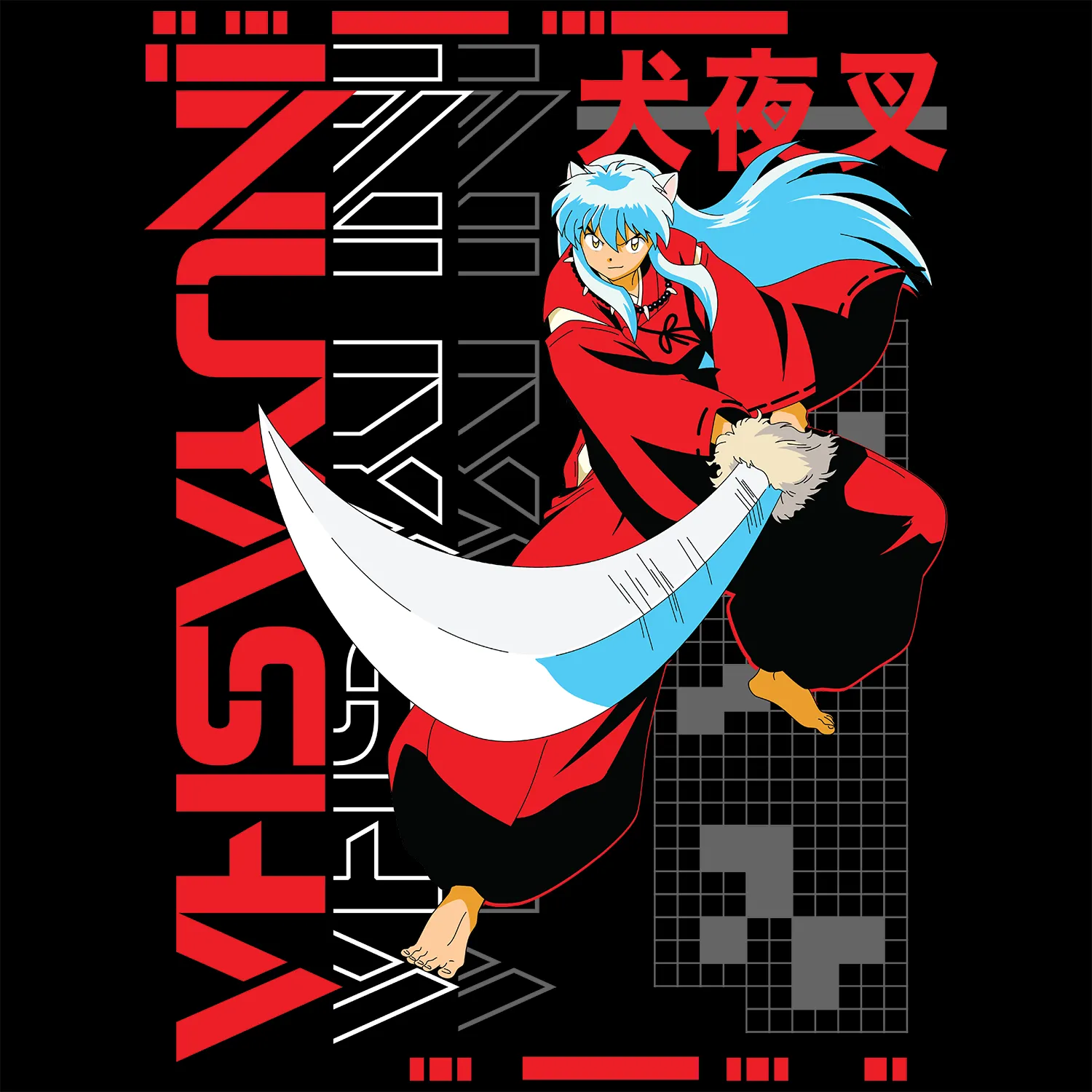 Inuyasha - Inuyasha Fight Pixel Tee