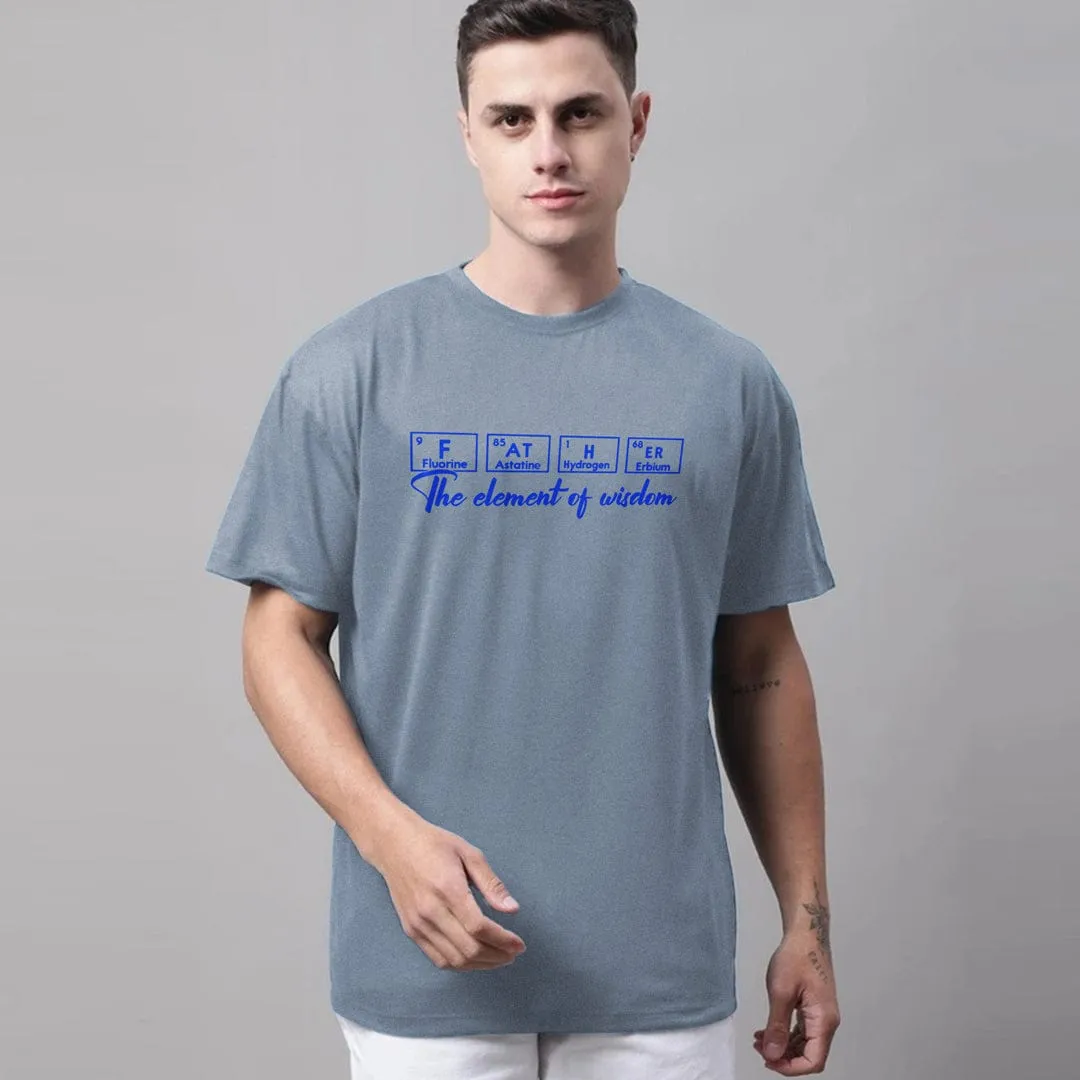 Jupiter Men's Oversized Off Shoulder Wisdom Print Tee Shirt