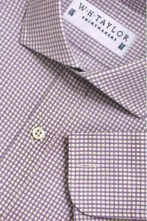 Lilac Mini Check Men's Bespoke Shirt