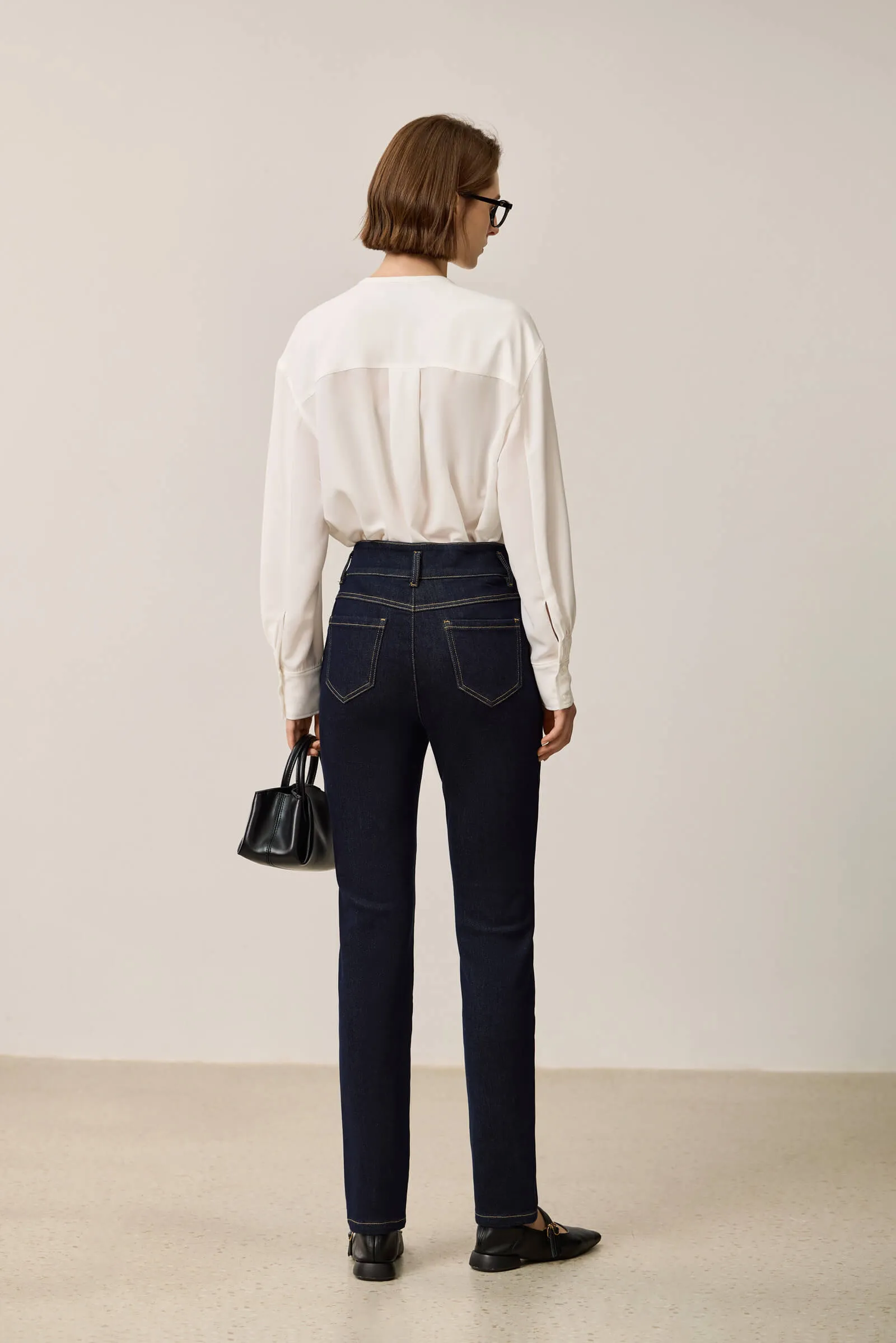 LILY French-Style Tie-Neck Blouse