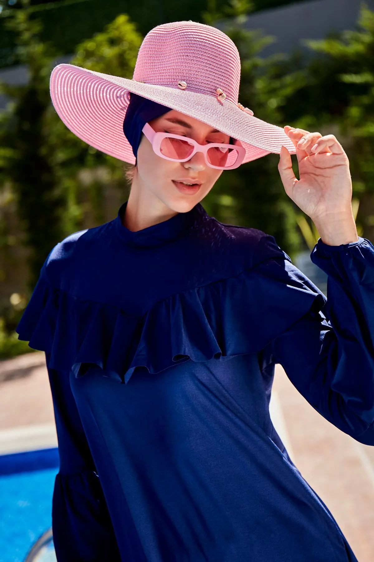 Lycra Navy Burkini Modest Swimwear M2012