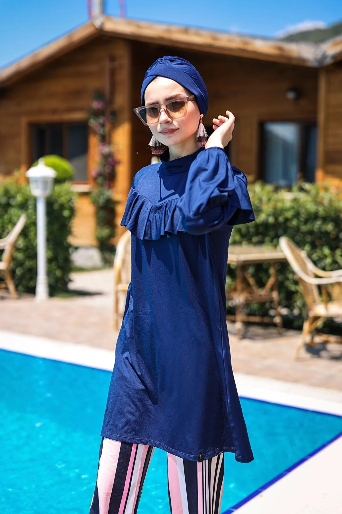 Lycra Navy Burkini Modest Swimwear M2012