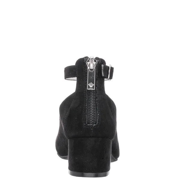 Nina Lennie | Kids Black Suede Block Heel Pump