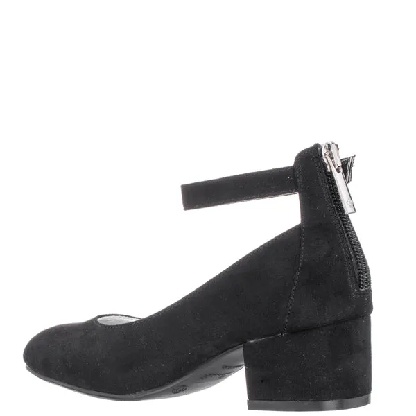 Nina Lennie | Kids Black Suede Block Heel Pump