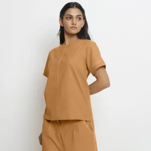 Orange Handspun Cotton Paneled Top