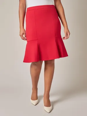 Pull-On Flare Skirt, Crimson