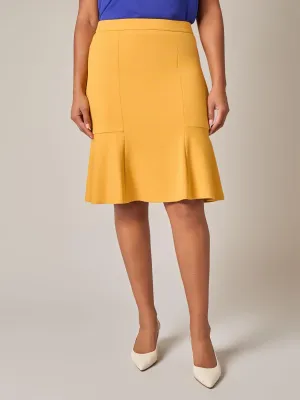 Pull-On Flare Skirt, Gold Signature