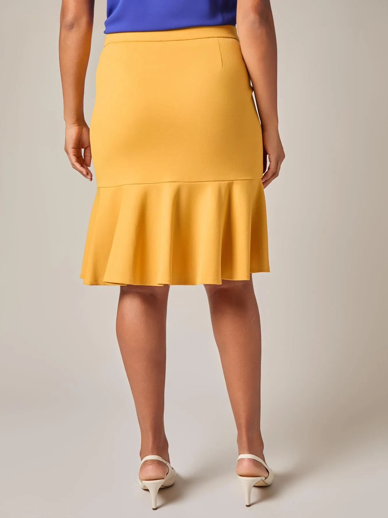 Pull-On Flare Skirt, Gold Signature