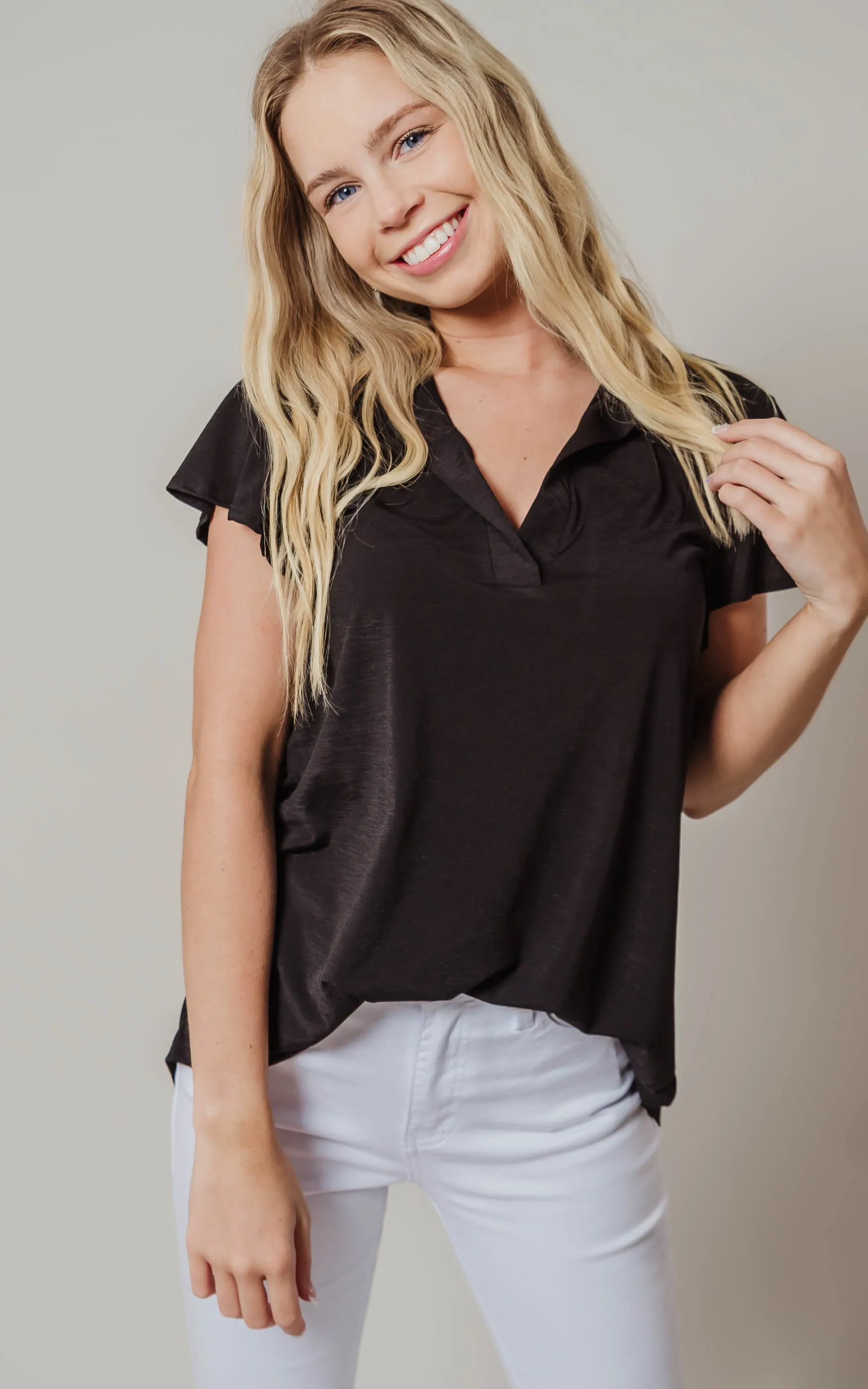 Ruffled Short Sleeve Top - Final Sale