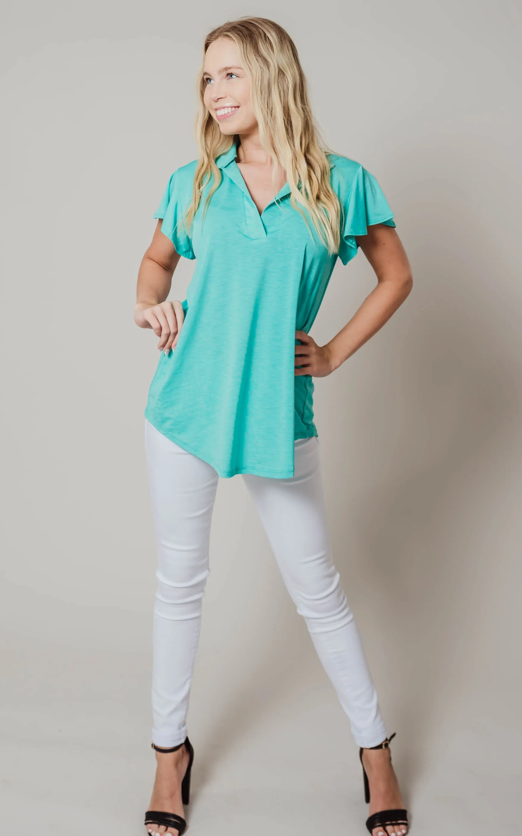 Ruffled Short Sleeve Top - Final Sale