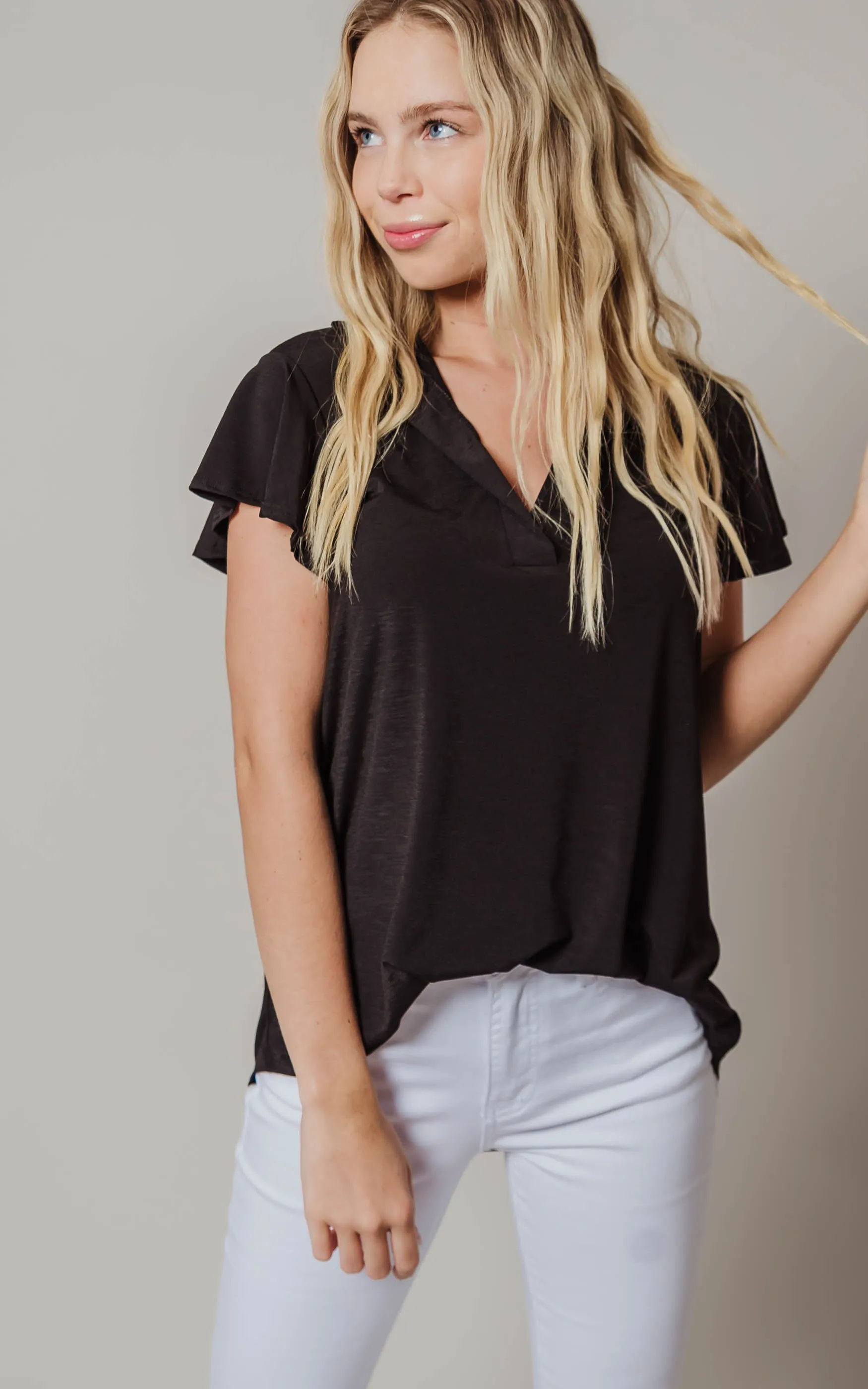 Ruffled Short Sleeve Top - Final Sale