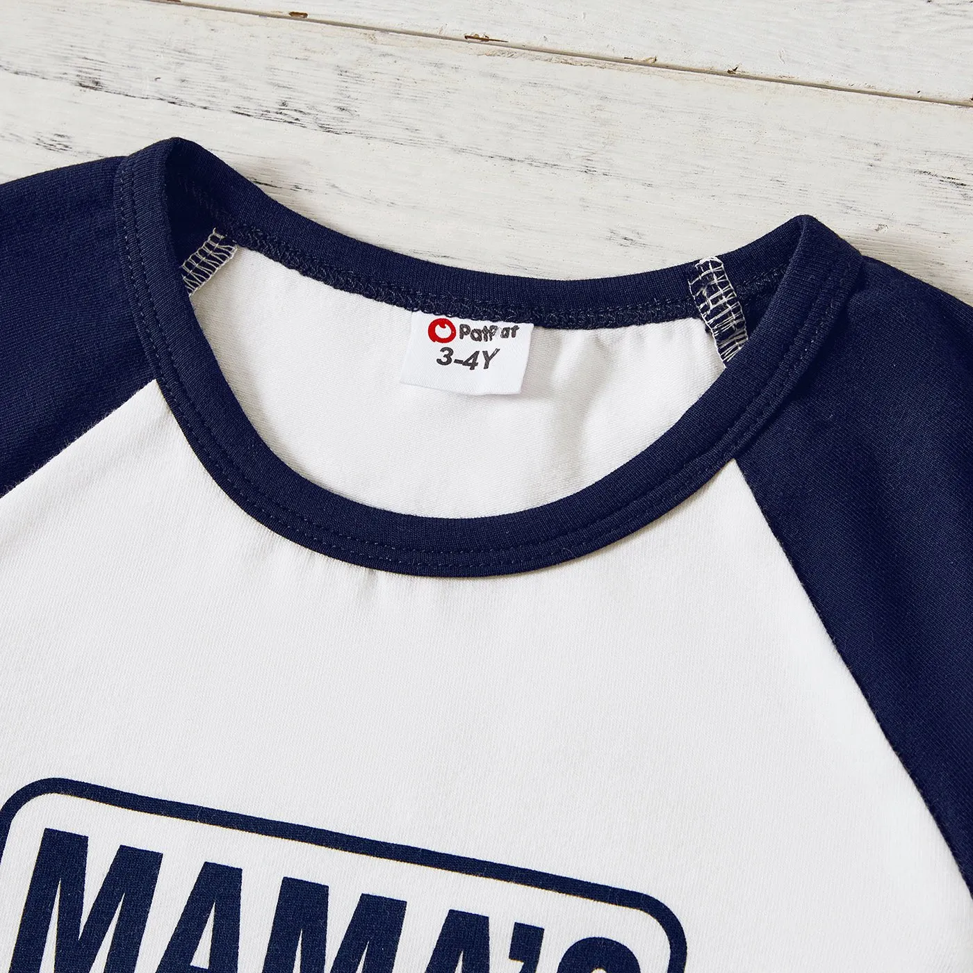 Sibling Matching School Cotton Letters Print Short-sleeve Tops