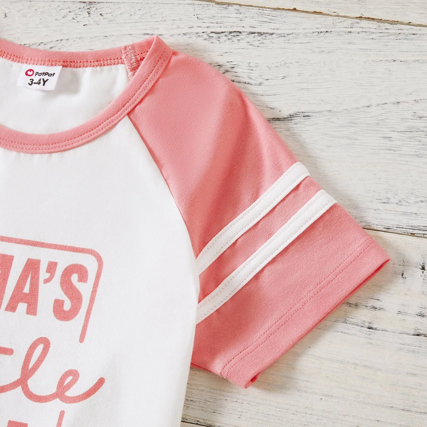 Sibling Matching School Cotton Letters Print Short-sleeve Tops