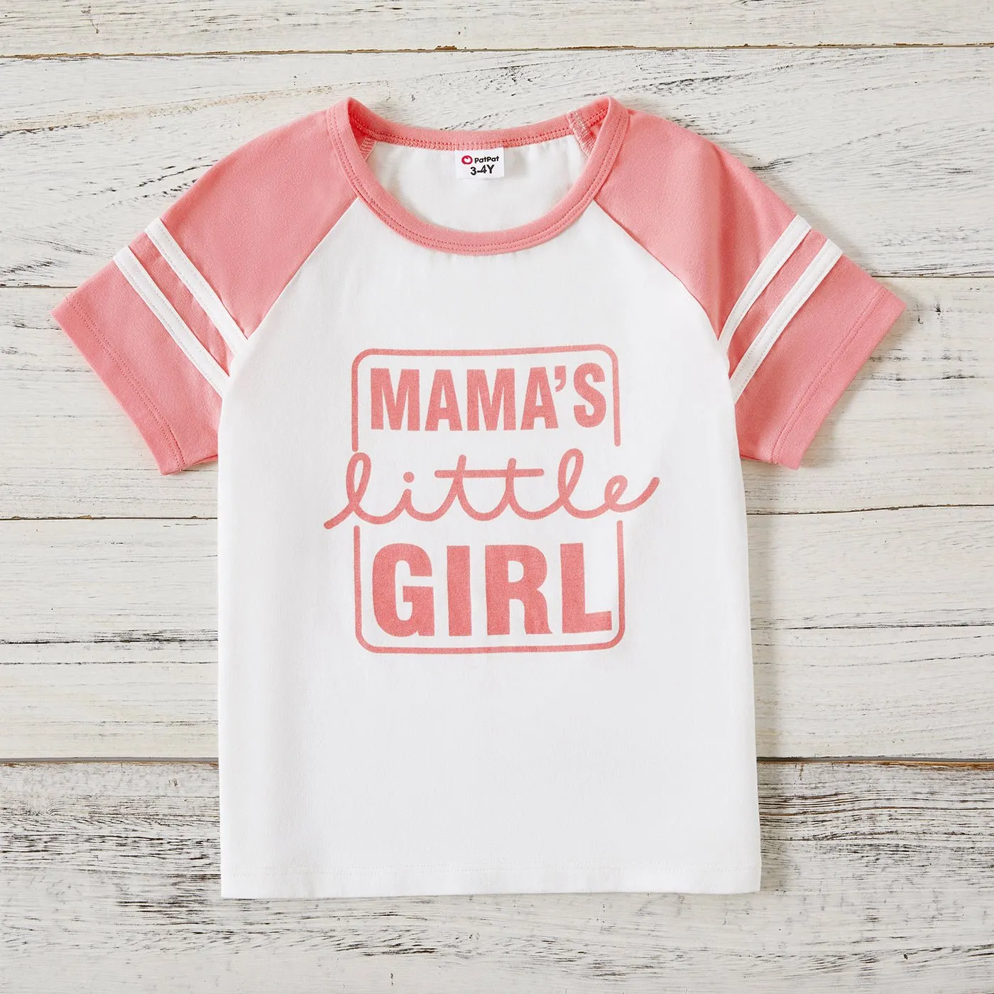 Sibling Matching School Cotton Letters Print Short-sleeve Tops