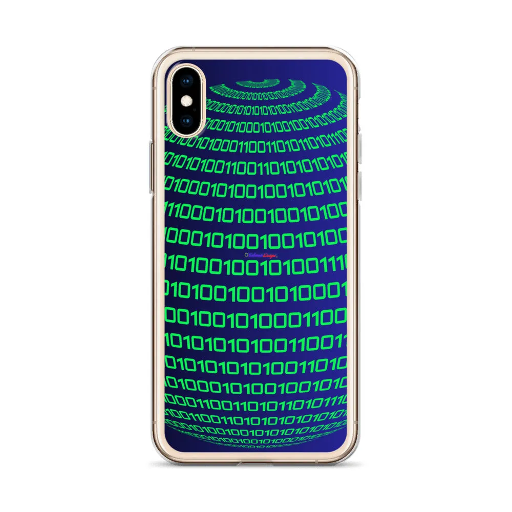 Sphere Binary Code ICON, Ones and Zeros, CALMNESS DESIGNS,  Creative Designer's,  Clear Case for iPhone®