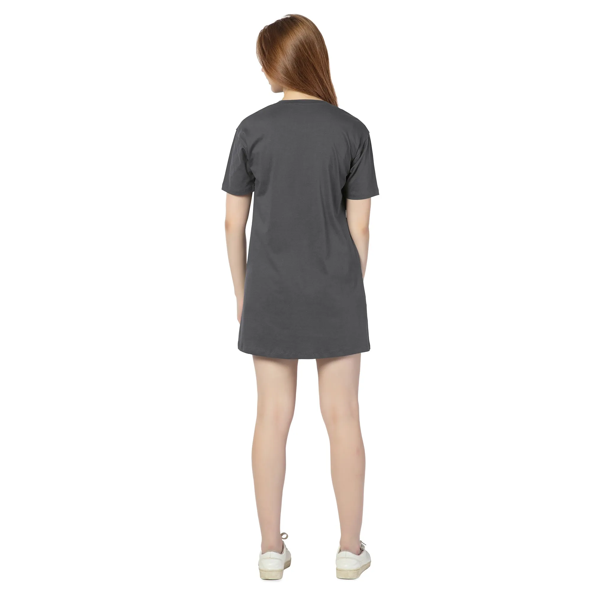 STD-24008-Cotton-Vibe Chic T-Shirt Dress Dark Grey