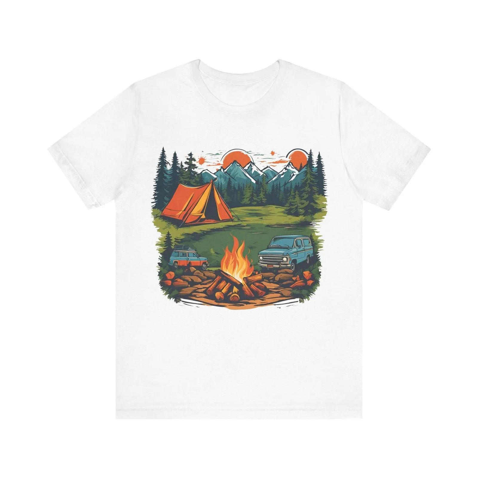 Summer Camp Vintage Campfire Adventure T Shirt
