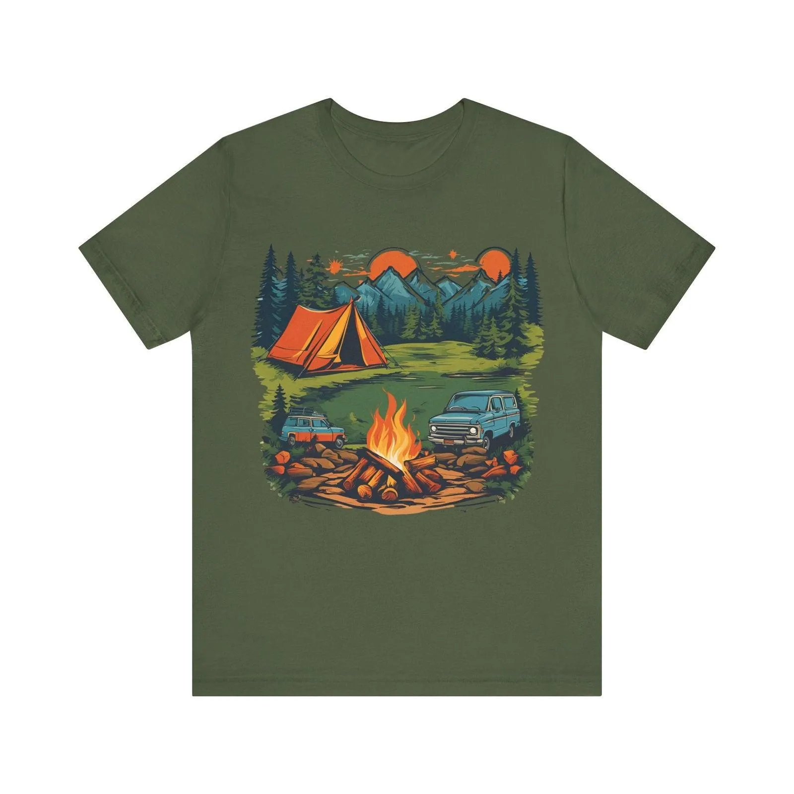 Summer Camp Vintage Campfire Adventure T Shirt