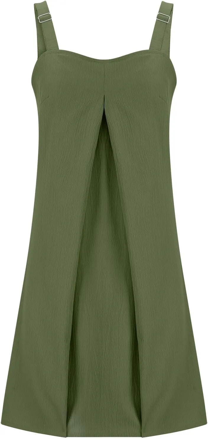 Sun Dresses for Women 2025 Vacation Summer Dresses 2025 Trendy Beach Vacation Midi Sundresses Sleeveless Tank Dresses